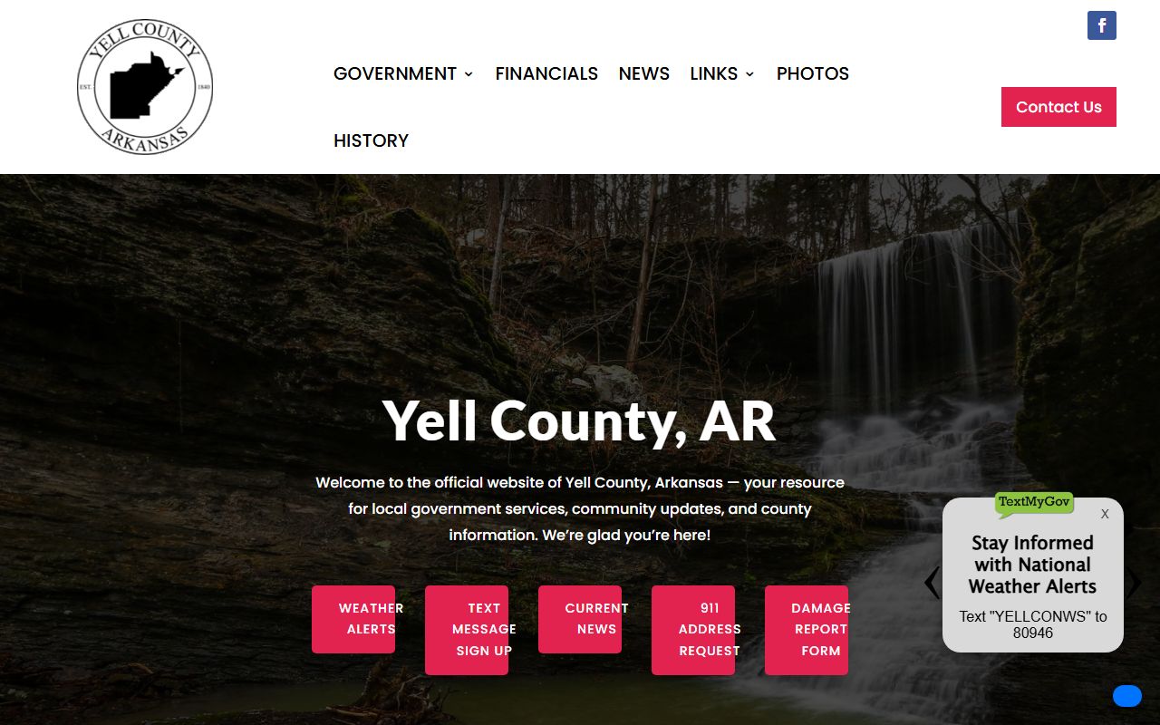 Yell County official homepage for inmate population source context